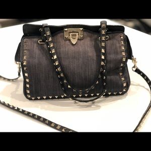 VALENTINO Women's Rockstud Small Denim Tote Bag
